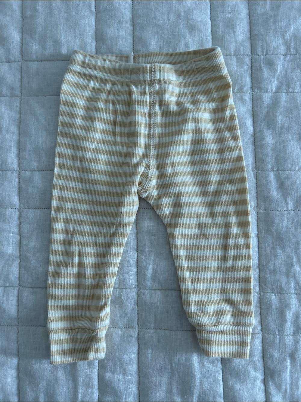Beige stripe Quincy Mae leggings 3-6 months